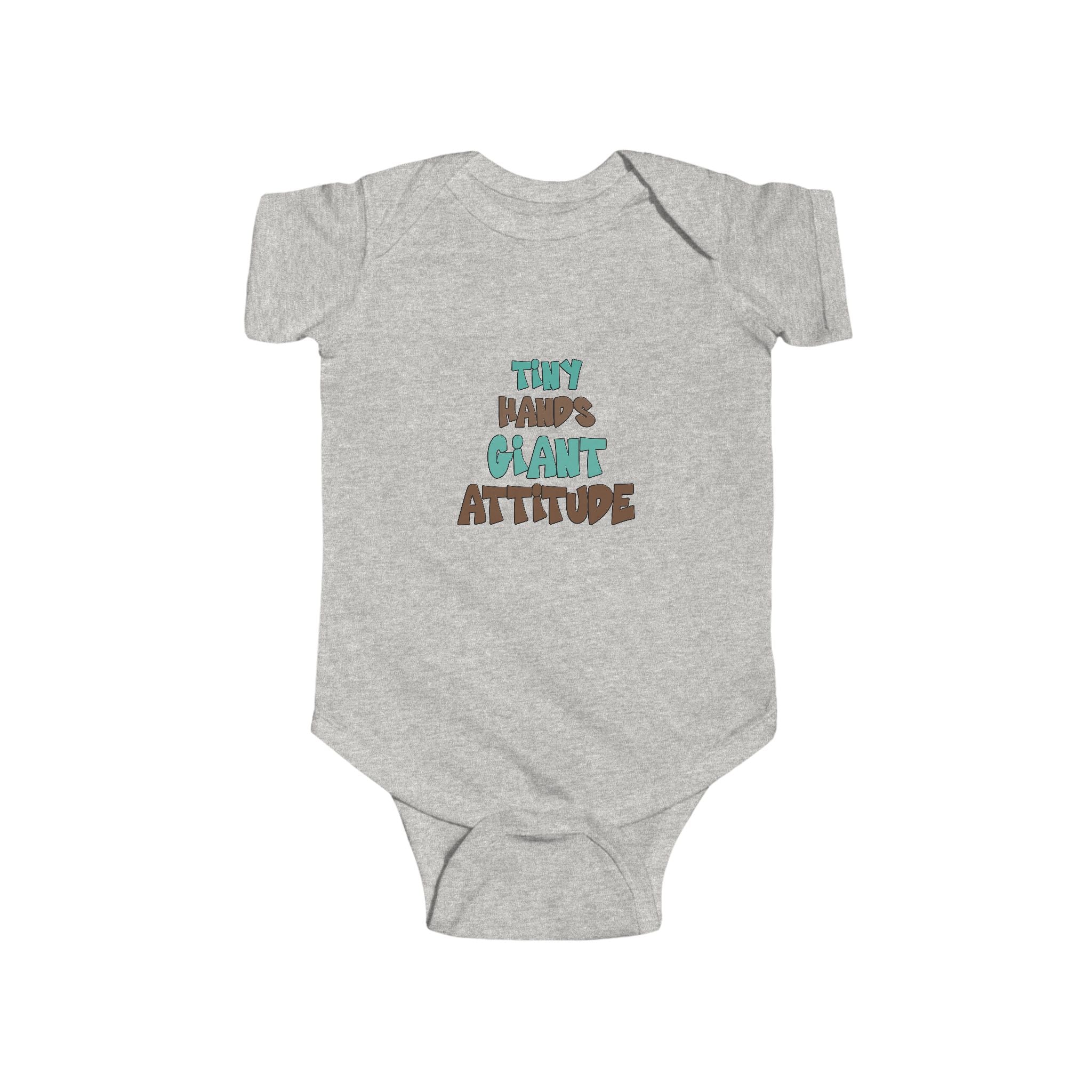 Tiny Hands Giant Attitude Baby Bodysuit – Soft & Cute Infant Outfit